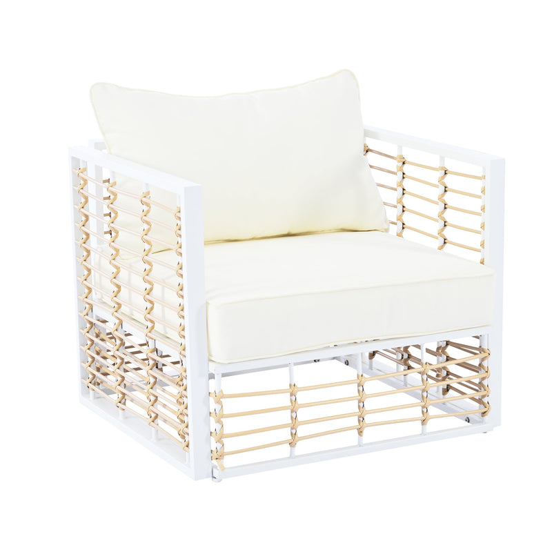 Modern Minimalist 7-Piece Metal Patio All-Weather Sectional Sofa Set - Phoenix Fire Art Store