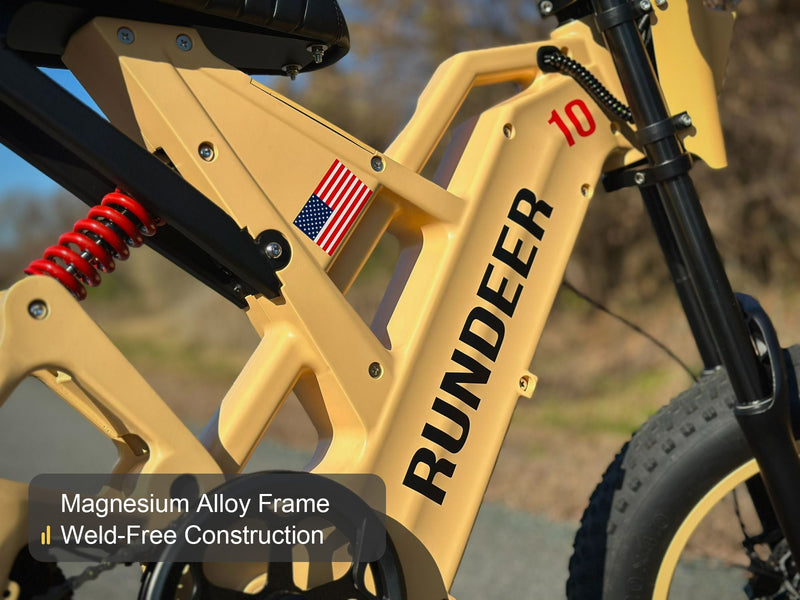 Rundeer Attack10 Off-Road Electric Bike - 1000W Beast Mode E-Bike for Trail Domination