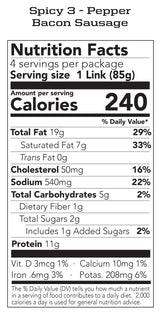 Bacon Sausage 6 Pack - Single Flavor