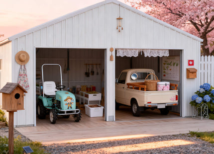 [22X23FT] Alora Heavy-Duty Double Garage Steel Barn Storage Shed (SAK94567) SAKSBY WHOLESALE