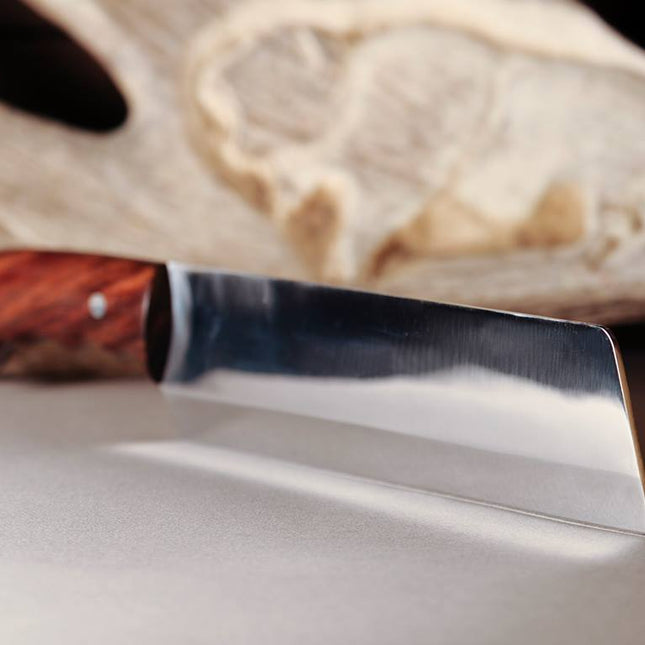 Game Processing Kit – 6-Piece Rosewood Handle Knife Set with Leather Roll