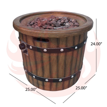 Alora 25-Inch Round 40K BTU Liquid Propance Concrete Fire Pit (SAK88764) - Phoenix Fire Art Store
