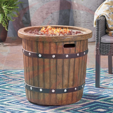 Alora 25-Inch Round 40K BTU Liquid Propance Concrete Fire Pit (SAK88764) - Phoenix Fire Art Store