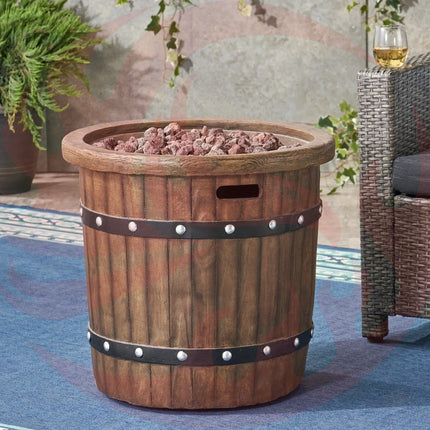 Alora 25-Inch Round 40K BTU Liquid Propance Concrete Fire Pit (SAK88764) - Phoenix Fire Art Store