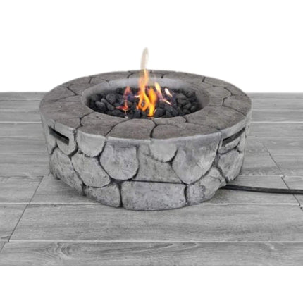 Alora 28-Inch Stone Gray Outdoor Fiber Reinforced Concrete Propane Fire Pit (SAK16725)