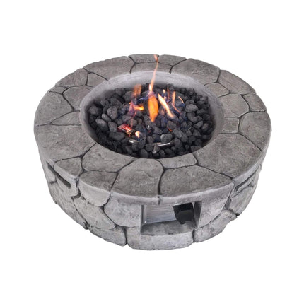 Alora 28-Inch Stone Gray Outdoor Fiber Reinforced Concrete Propane Fire Pit (SAK16725)