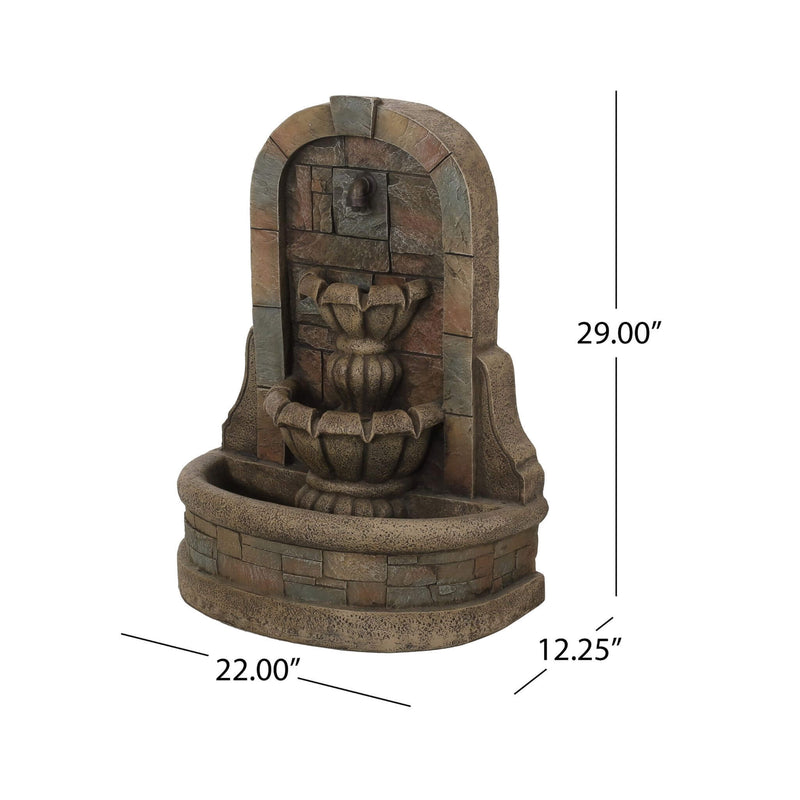 Alora 29" Tall Outdoor Weather-Resistant Faux Stone Floor Fountain (SAK63421)