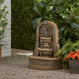 Alora 29" Tall Outdoor Weather-Resistant Faux Stone Floor Fountain (SAK63421)