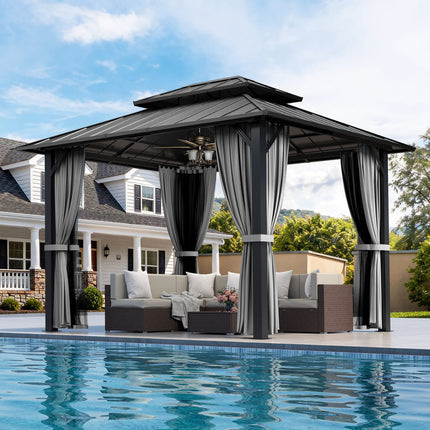 Aera Permanent 10'x12' Hardtop Gazebo Pamapic