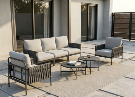 Axis Woven Rope Outdoor Sectional Set, 7-Piece Pamapic