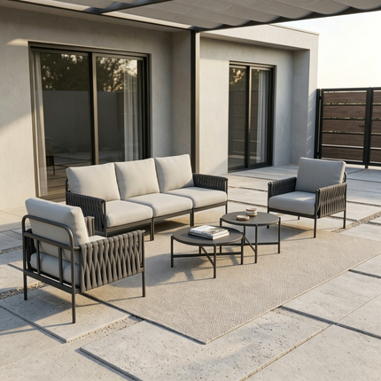 Axis Woven Rope Outdoor Sectional Set, 7-Piece Pamapic