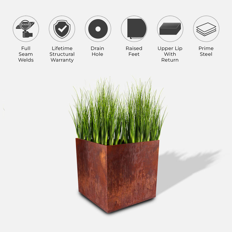 Corten Steel Cube Planters - FREE SHIPPING!