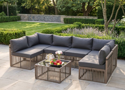 Pamapic Wicker Outdoor Sectional Sofa Pamapic