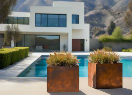 Corten Steel Cube Planters - FREE SHIPPING! - Phoenix Fire Art Store