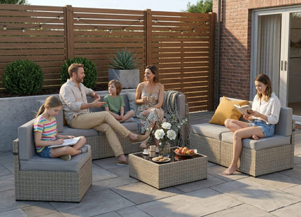 Pamapic Rattan Outdoor Sectional Couch Set  (7 Pieces) Pamapic