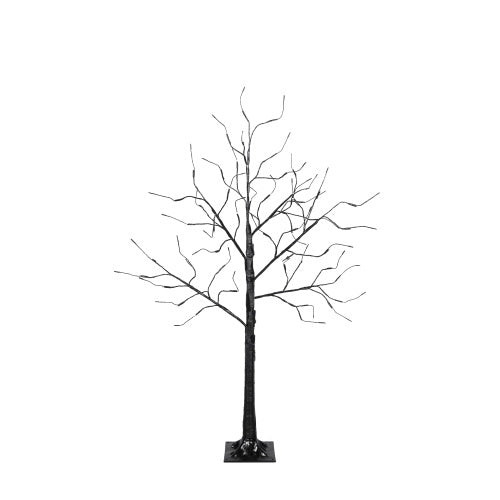 3 Pack Halloween Spooky Tree with Purple Lights, 4FT 5FT And 6FT, Lighted Black Tree for Halloween Decoration