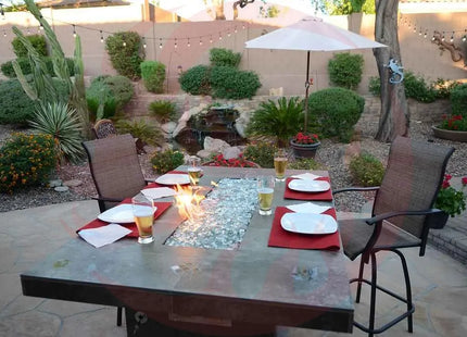 Entertainer Outdoor Fire Pit Table – 6 Ft with Fire Glass (LP/NG Compatible) - Phoenix Fire Art Store