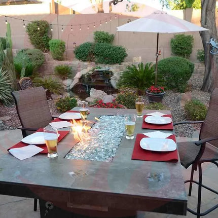 Entertainer Outdoor Fire Pit Table – 6 Ft with Fire Glass (LP/NG Compatible) - Phoenix Fire Art Store