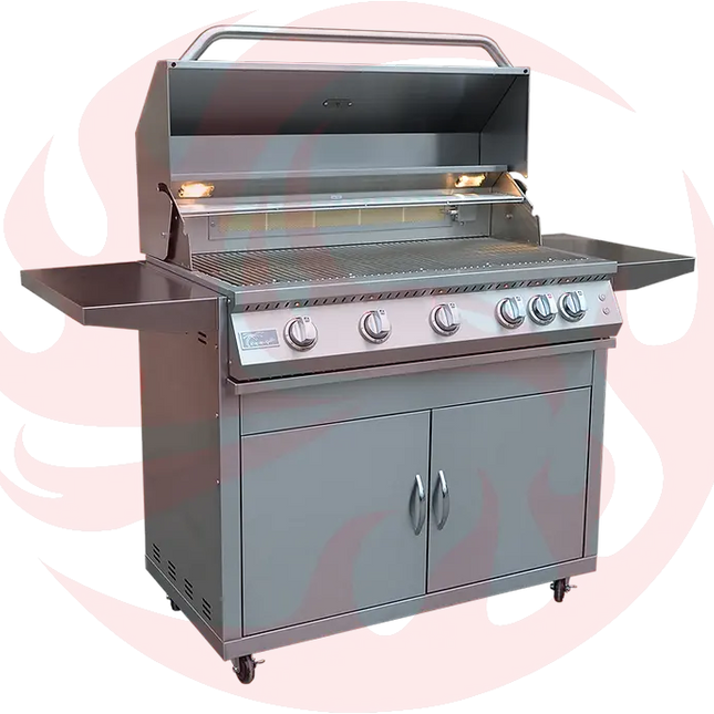 KoKoMo BBQ Grill 40” Professional 5-Burner Freestanding Cart Model - Phoenix Fire Art Store