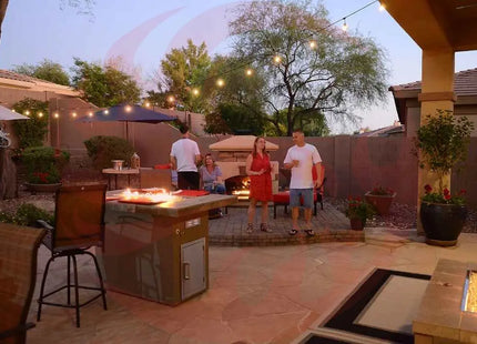 Entertainer Outdoor Fire Pit Table – 6 Ft with Fire Glass (LP/NG Compatible) - Phoenix Fire Art Store