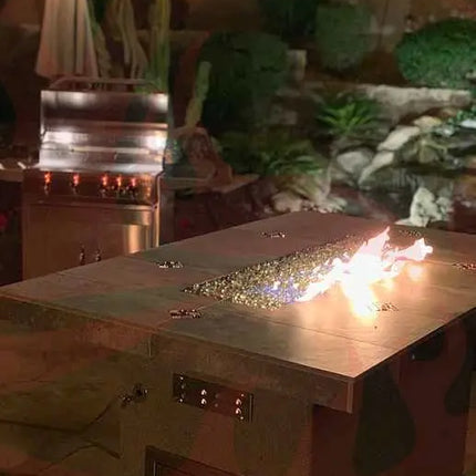 Entertainer Outdoor Fire Pit Table – 6 Ft with Fire Glass (LP/NG Compatible) - Phoenix Fire Art Store