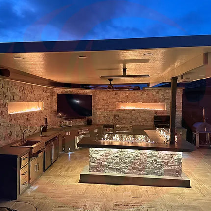 KoKoMo Luxury Outdoor Kitchen BBQ Island - Custom Built Premium Cooking Station for Your Backyard - Phoenix Fire Art Store