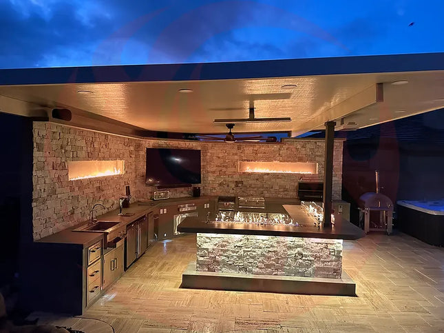 KoKoMo Luxury Outdoor Kitchen BBQ Island - Custom Built Premium Cooking Station for Your Backyard - Phoenix Fire Art Store