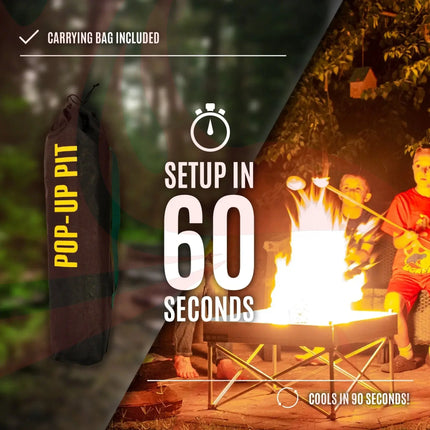 Fireside Outdoor Pop-Up Fire Pit & Heat Shield Bundle - Phoenix Fire Art Store