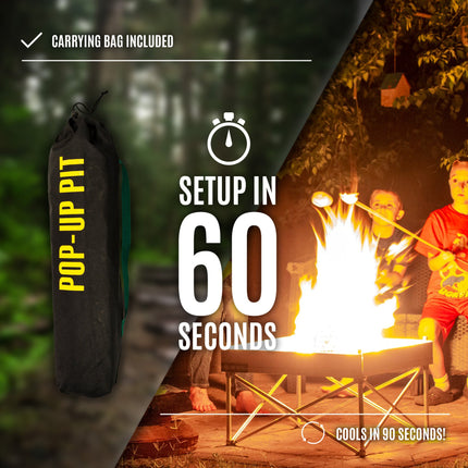 Pop-Up Fire Pit + Heat Shield Bonus Pack – Instant Campfire