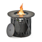 Alora 30K BTU Premium Outdoor Patio Gas Fire Pit Table With Fire Glass And Cover, 32