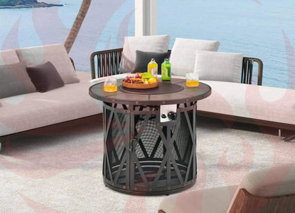 Alora 30K BTU Premium Outdoor Patio Gas Fire Pit Table With Fire Glass And Cover, 32" (SAK17432) - Phoenix Fire Art Store