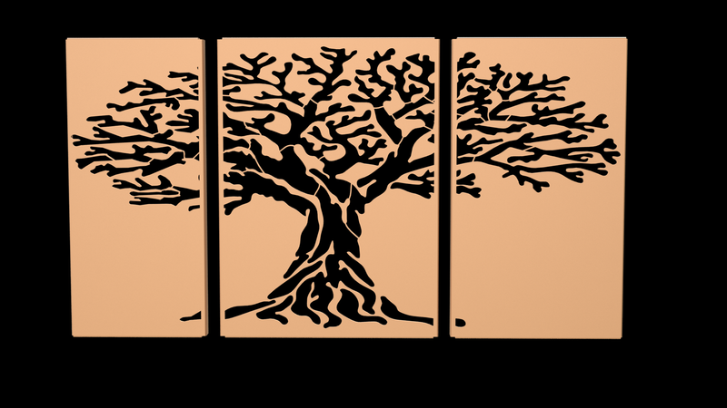 Laser-Cut Tree of Life Corten Steel Modular Panel Set - FREE SHIPPING