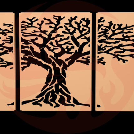 Laser-Cut Tree of Life Corten Steel Modular Panel Set - FREE SHIPPING MK Design Elements