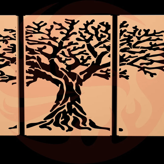 Laser-Cut Tree of Life Corten Steel Modular Panel Set - FREE SHIPPING MK Design Elements