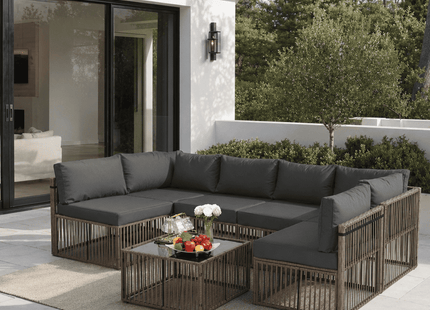 Pamapic Wicker Outdoor Sectional Sofa Pamapic