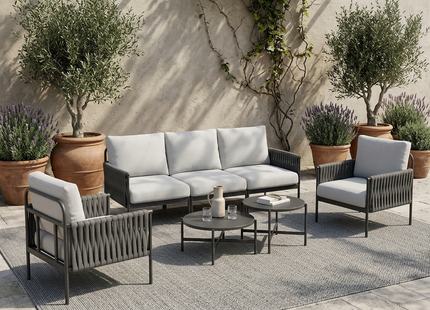 Axis Woven Rope Outdoor Sectional Set, 7-Piece Pamapic