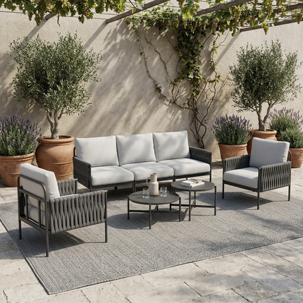 Axis Woven Rope Outdoor Sectional Set, 7-Piece Pamapic