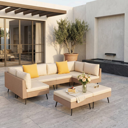 Axis 95.2" Coastal Outdoor Sectional Set, 8-Piece Pamapic
