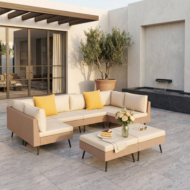 Axis 95.2" Coastal Outdoor Sectional Set, 8-Piece Pamapic
