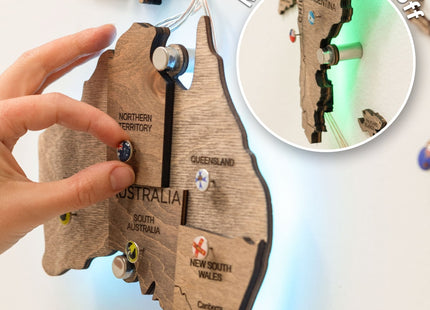 3D LED Wooden World Map | Terra Enjoy The Wood