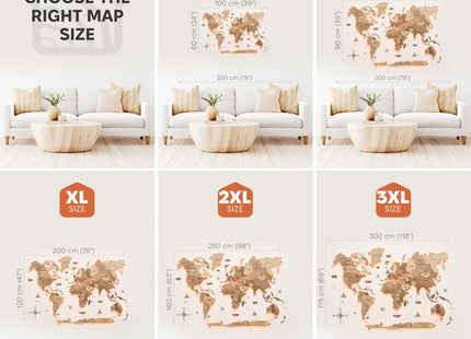 3D LED Wooden World Map | Terra Enjoy The Wood