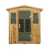 Thermora Deluxe 4-Person Outdoor Infrared Hemlock Sauna With Bluetooth Speakers & LED Lighting (SAK96371)