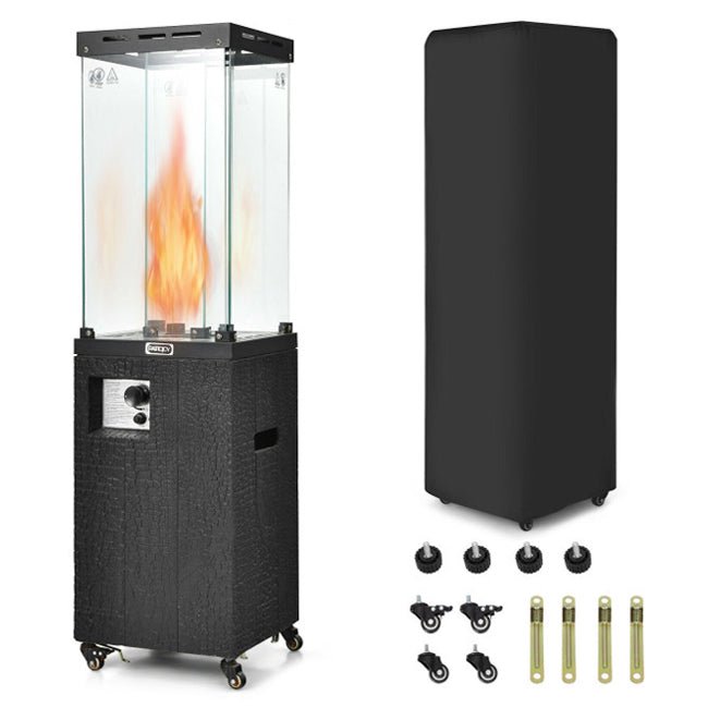 41K BTU Outdoor Propane Gas Patio Heater W/ Lockable Wheels (SAK98052)