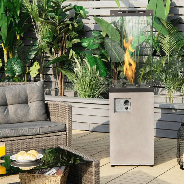 41K BTU Outdoor Propane Gas Patio Heater W/ Lockable Wheels (SAK98052)