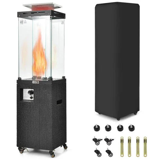 41000 BTU Propane Patio Heater with Metal Hood – Black - Phoenix Fire Art Store