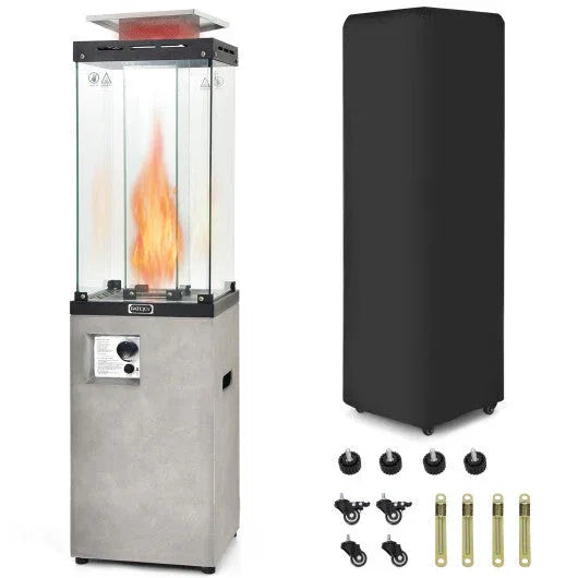 41000 BTU Propane Patio Heater | Gray Metal Hood Hero - Phoenix Fire Art Store