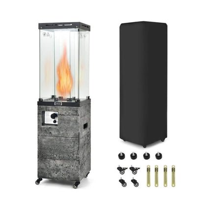 41K BTU Outdoor Propane Gas Patio Heater W/ Lockable Wheels (SAK98052) SAKSBY WHOLESALE