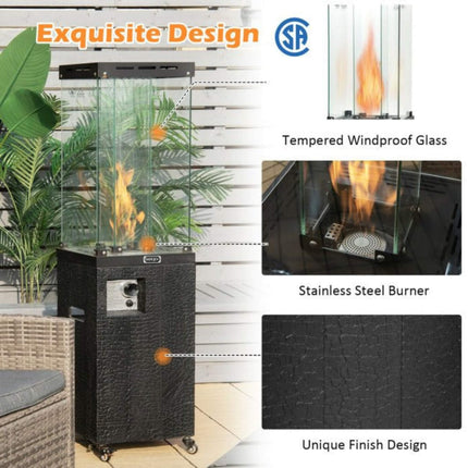 41K BTU Outdoor Propane Gas Patio Heater W/ Lockable Wheels (SAK98052) SAKSBY WHOLESALE