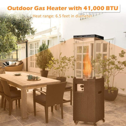 41K BTU Outdoor Propane Gas Patio Heater W/ Lockable Wheels (SAK98052) SAKSBY WHOLESALE