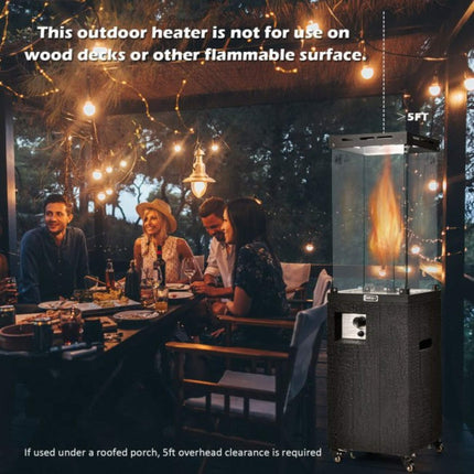 41K BTU Outdoor Propane Gas Patio Heater W/ Lockable Wheels (SAK98052) SAKSBY WHOLESALE